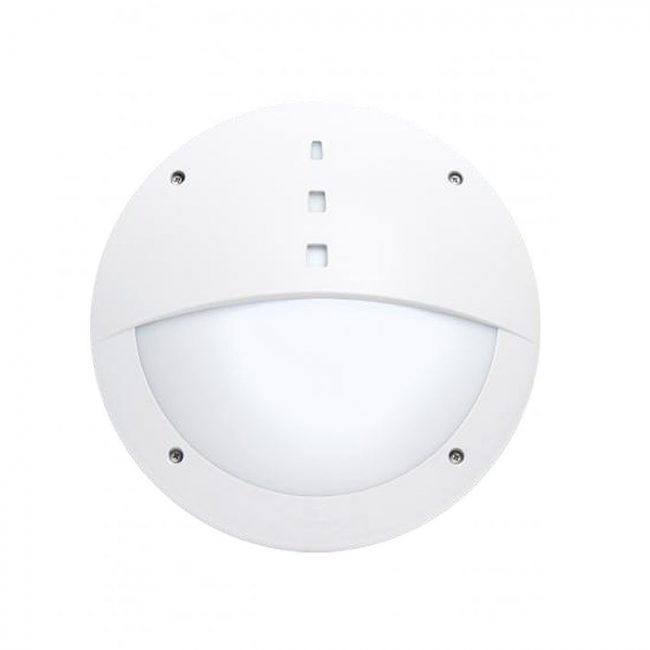 lavish_ Round, white ceiling-mounted light fixture with a frosted glass cover, perfect for Southport home decor.