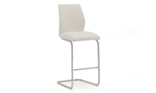 lavish_ Modern white bar stool, a perfect piece of furniture for any interior design, against a white background.