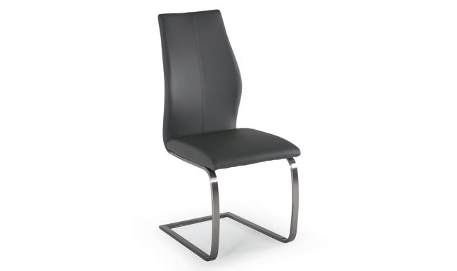 lavish_ Modern black dining chair with a high back and metal legs, perfect for Southport interior design.