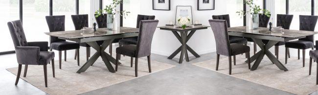 lavish_ Modern dining room with a stylish table set for six and elegant Southport home decor.