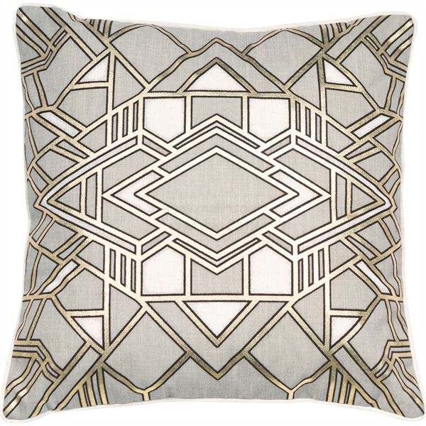 lavish_ Delaunay cushion in neutral tones with a symmetrical design, perfect for Southport home decor.