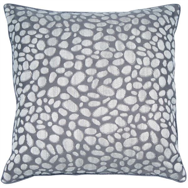 lavish_ Gray and white patterned Pebbles Grey Cushion.