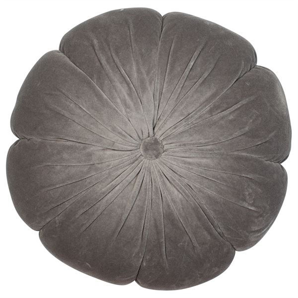 lavish_ Round Fleur Grey cushion with petal-like design perfect for Southport-inspired home decor.