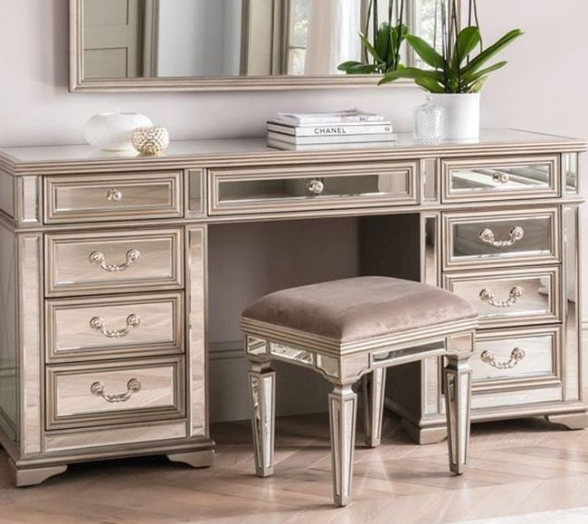 lavish_ Jessica Dressing Table Large with matching stool in a chic Southport home decor interior.