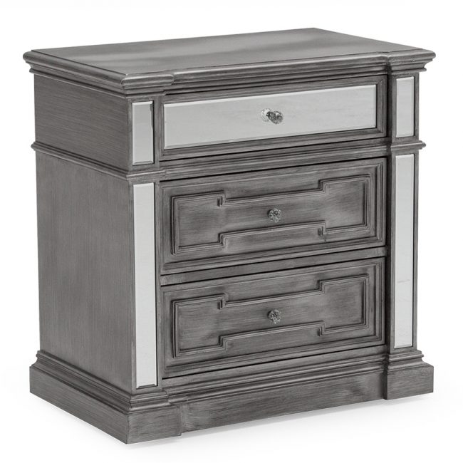 lavish_ Ophelia Bedside Table in a grey finish, isolated on a white background, perfect for Southport home decor.