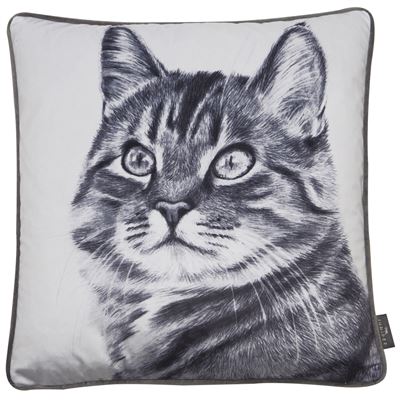 lavish_ Ellie Painted Cat Cushion, perfect for interior design enhancement.