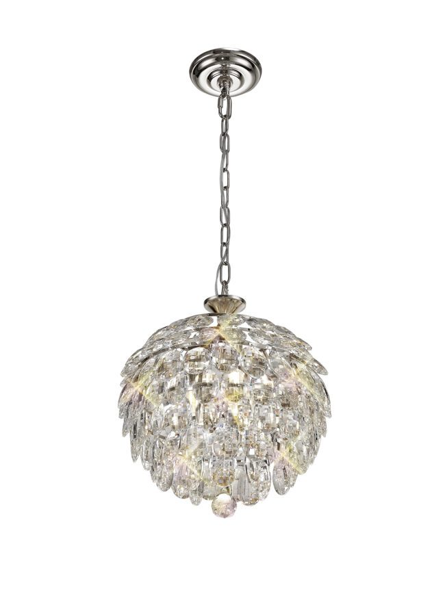 lavish_ Mayfair Crystal 3 Light Pendant with a chrome finish suspended by a chain, perfect for southport interior design.