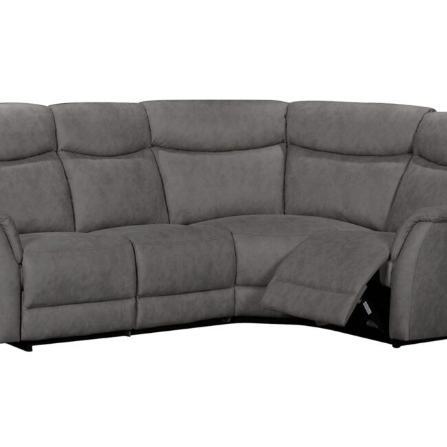 lavish_ Gray reclining sectional sofa with two reclining end seats, perfect for home decor and interior design.