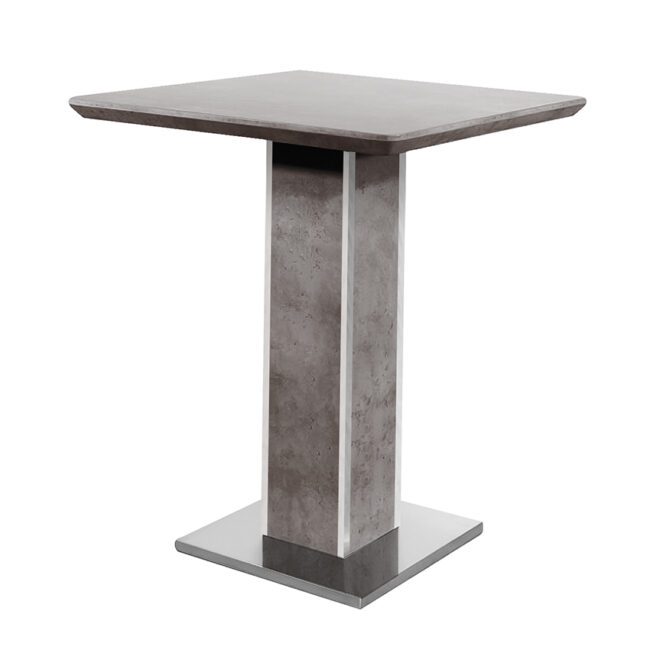 lavish_ Modern square Beppe Bar Table - Light Grey Concrete Effect, perfect for interior design and home decor.