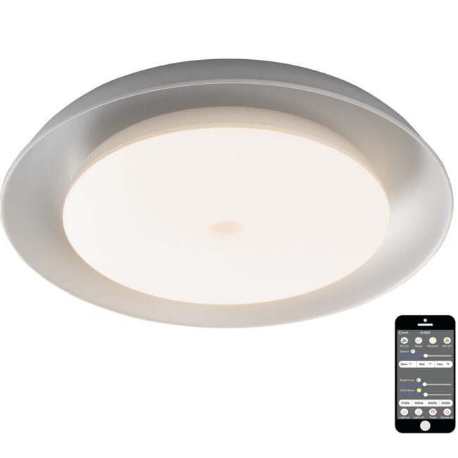 lavish_ Evie Bluetooth Speaker Ceiling Light with remote controls, perfect for Southport interior design.