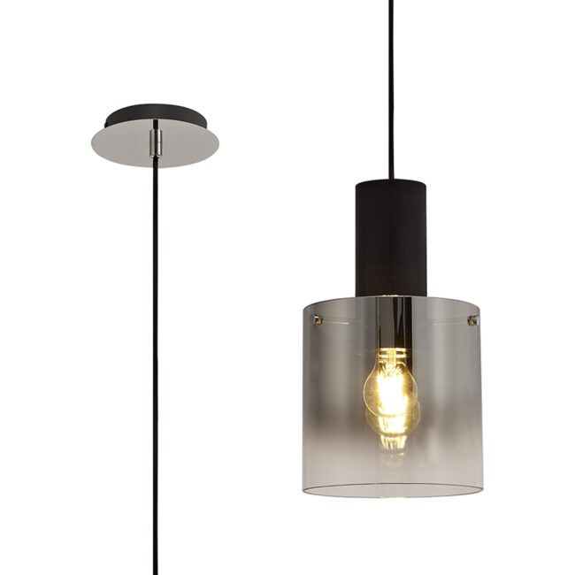 lavish_ Bonnie Single Pendant with a translucent shade and exposed bulb, perfect for home decor, against a white background.