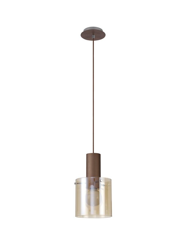 lavish_ Modern Bonnie Single Pendant with a mocha/amber glass shade and brown fixture, perfect for home decor and interior design.