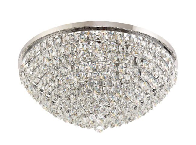 lavish_ Mayfair Flush Ceiling with a circular chrome base, perfect for enhancing Southport interior design.