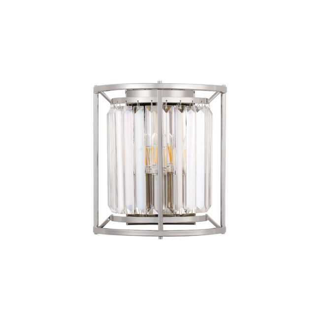 lavish_ Gabriella Wall Lamp with cylindrical glass shades, metallic frame, and appealing to the interior design.