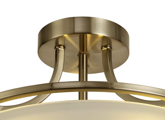lavish_ Ceiling-mounted Mia Semi Flush Ceiling with a brushed metal finish, perfect for Southport home decor.