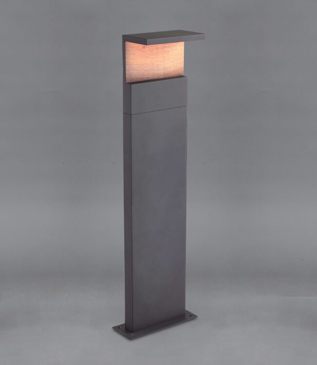 lavish_ Ruka Floor Lamp Large outdoor lamp post with a rectangular design and illuminated top, perfect for Southport home decor.