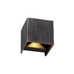lavish_ Modern Harry Up & Downward Lighting Wall Lamp with a dark finish, ideal for Southport interior design and home decor, featuring an interior gold accent.
