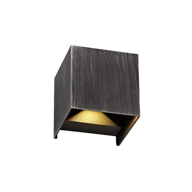 lavish_ Modern Harry Up & Downward Lighting Wall Lamp with a dark finish, ideal for Southport interior design and home decor, featuring an interior gold accent.
