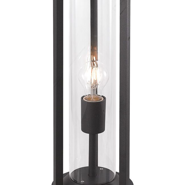 lavish_ Modern Lily Post Lamp Large with a visible filament bulb inside, perfect for home decor.