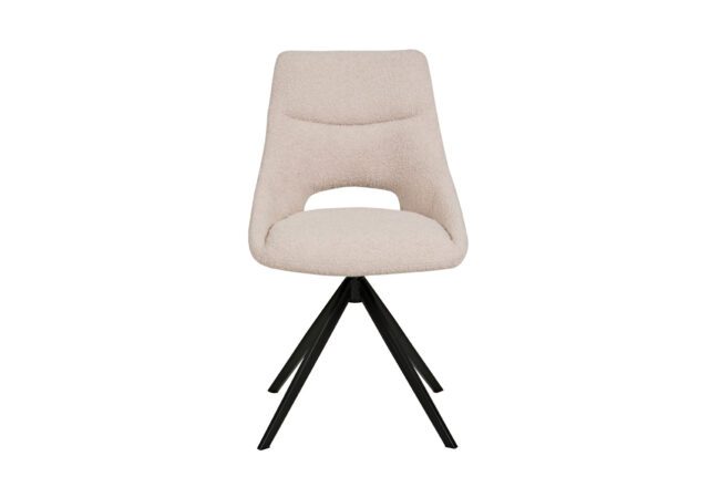 lavish_ Modern Barefoot Dining Chair - Cream with black metal legs on a white background, perfect for home decor.