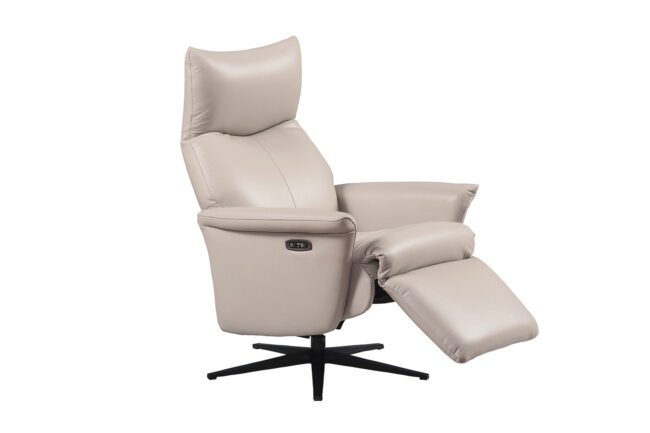lavish_ Leandro Electric Reclining Accent Chair - Cashmere with extended footrest, perfect for Southport home decor.