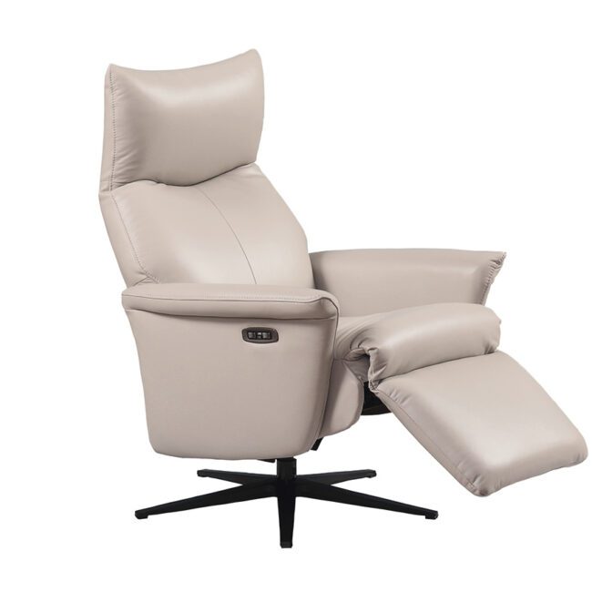 lavish_ Leandro Electric Reclining Accent Chair - Cashmere with extended footrest, perfect for Southport home decor.