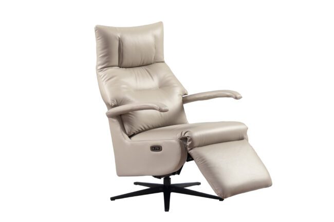 lavish_ Luca Electric Reclining Accent Chair - Cashmere with extended footrest, perfect for Southport interior design.