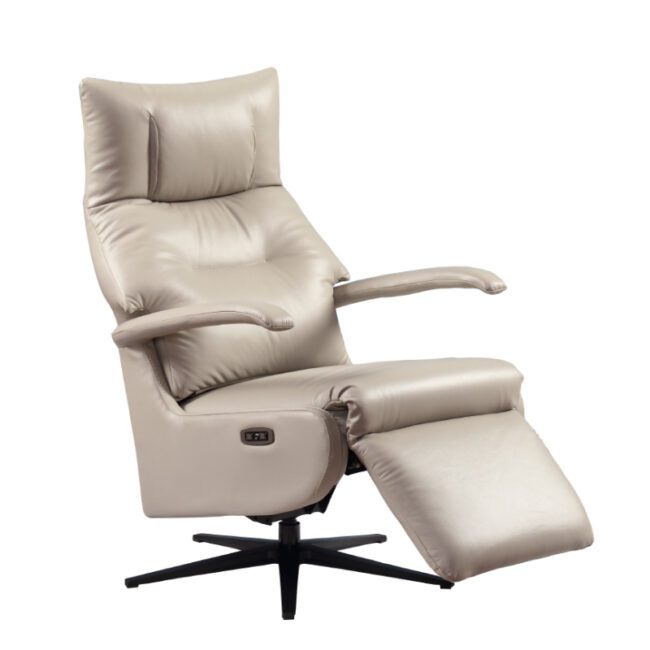 lavish_ Luca Electric Reclining Accent Chair - Cashmere with extended footrest, perfect for Southport home decor.