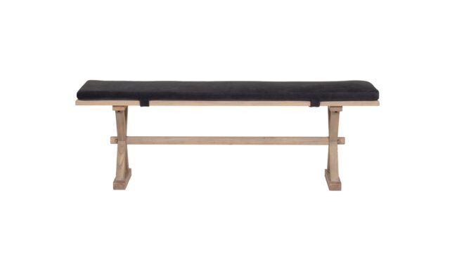 lavish_ A Valent Bench Seat 1500 with wooden legs, perfect for Southport-inspired interior design.
