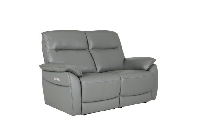 lavish_ Nerano 2 Seater Electric Recliner - Steel, perfect for interior design, on a white background.