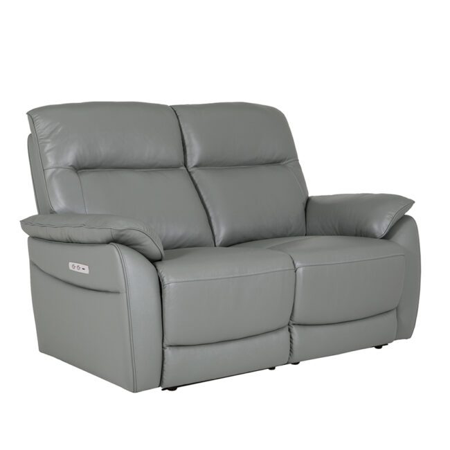 lavish_ Nerano 2 Seater Electric Recliner - Steel, perfect for interior design, on a white background.