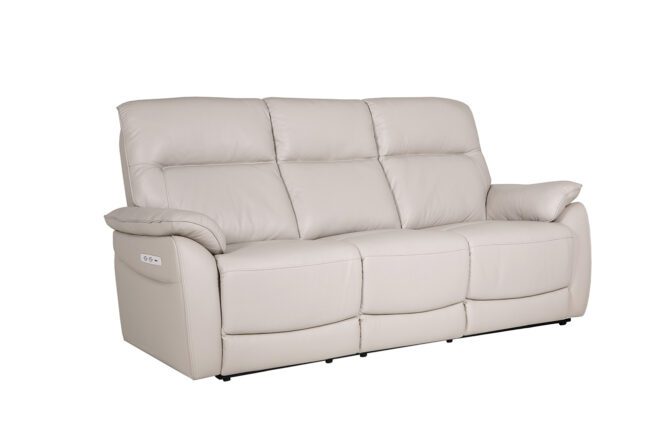 lavish_ A modern Nerano 3 Seater Electric Recliner - Cashmere with a two-seat configuration, perfect for any Southport home decor.