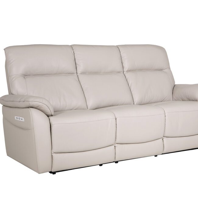 lavish_ A modern Nerano 3 Seater Electric Recliner - Cashmere with a two-seat configuration, perfect for any Southport home decor.
