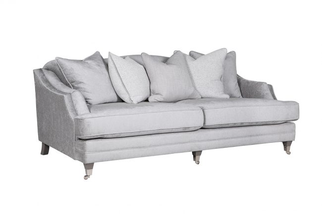 lavish_ Gray fabric sofa with cushions on a white background, enhancing your home decor and interior design.