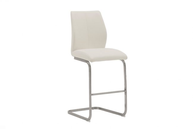 lavish_ Modern white bar stool against a white background, perfect for Southport interior design.