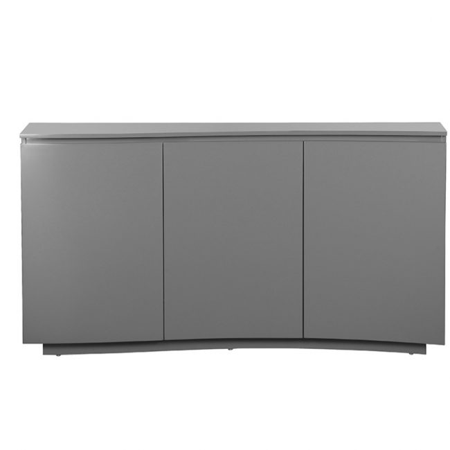 lavish_ Modern Lazzaro Sideboard - Graphite Grey Matt with LED with curved front design and closed doors, perfect for Southport interior design themes.