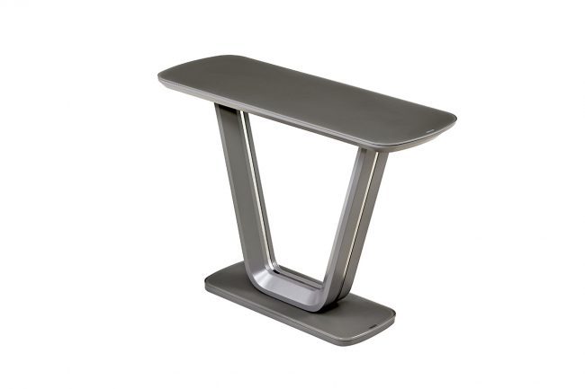 lavish_ Minimalist modern Lazzaro Console Table - Graphite Grey Matt furniture in an isolated Southport setting.