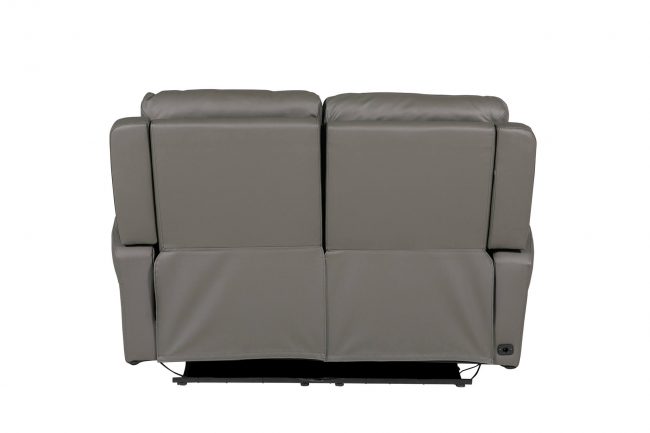 lavish_ Gray two-seater recliner sofa, perfect for Southport interior design, isolated on a white background.