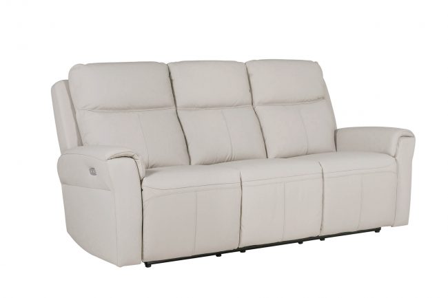 lavish_ Beige reclining sofa isolated on a white background, perfect for home decor and interior design.