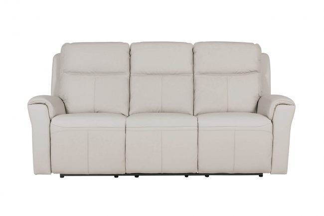 lavish_ Three-seater leather sofa in a neutral color, perfect for home decor, on a white background.