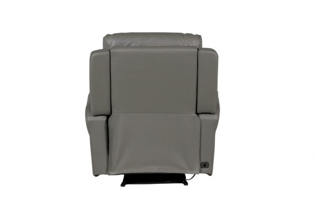 lavish_ Gray recliner chair, a piece of furniture isolated on a white background.