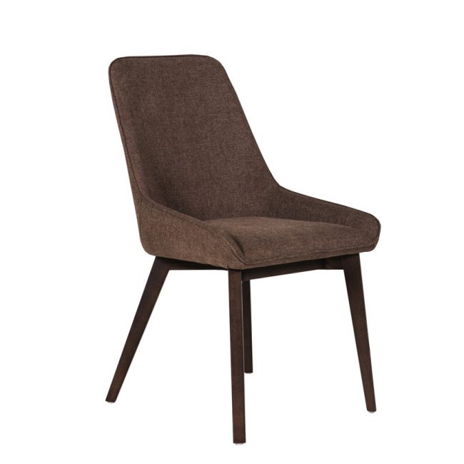 lavish_ Axton Dining Chair - Brown with dark wooden legs.