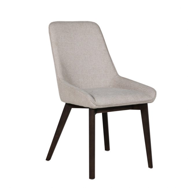 lavish_ Modern Axton Dining Chair - Natural with dark wooden legs.