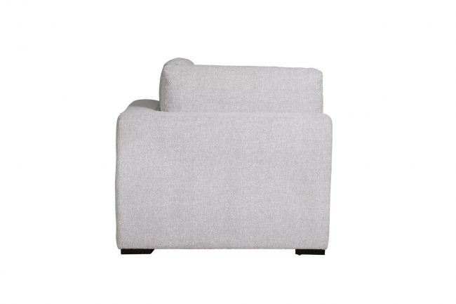 lavish_ Modern light gray fabric armchair isolated on a white background.