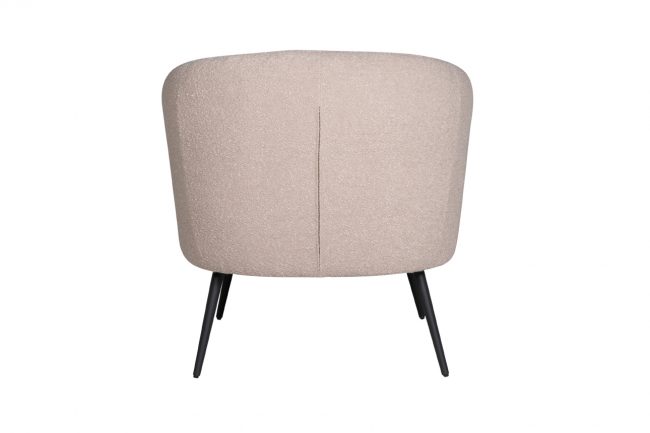 lavish_ Shelbie Accent Chair - Cream with black legs on a white background.