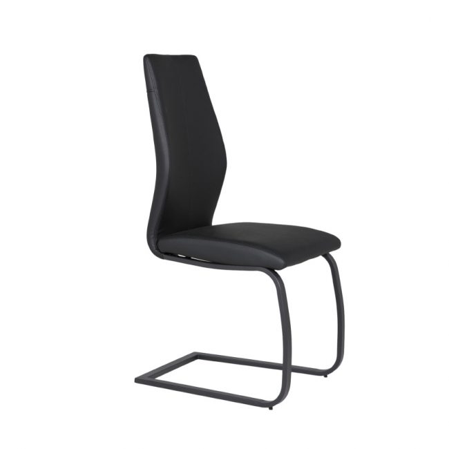 lavish_ Alta Dining Chair - Black with a curved backrest and metal base.